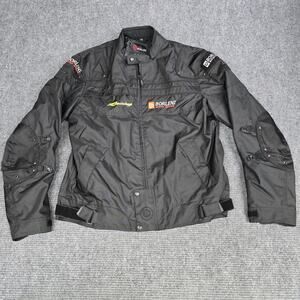 BORLENI D-020 Motorcycle Jacket Mens 3XL Black Armored Racing Removable Liner